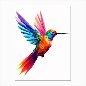 Colourful Geometric Bird Hummingbird 3 Canvas Print