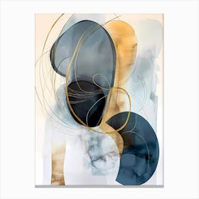 Abstract Painting blue and gold Canvas Print