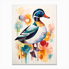 Bird Painting Collage Mallard Duck 1 Canvas Print