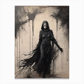 Dance With Death Skeleton Painting (73) Canvas Print