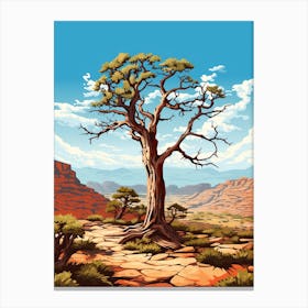 Joshua Tree In Grand Canyon, Nat Viga Style (4) Canvas Print