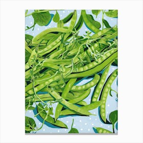 Green Peas Summer Illustration 1 Canvas Print