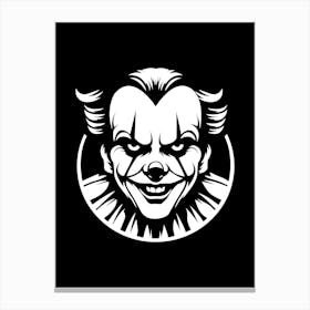 The Terrifying Clown: A Face of Nightmares Canvas Print