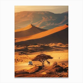 Sunset In The Namibia Desert Canvas Print