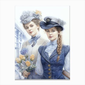 Titanic Ladies Colour Sketch 4 Canvas Print