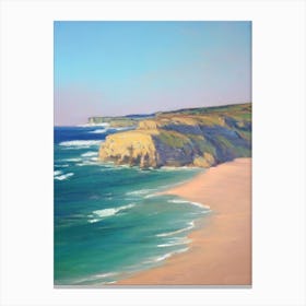 Perranporth Beach Cornwall Monet Style Canvas Print