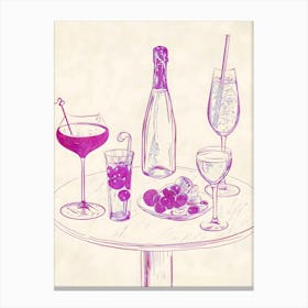 Table With Drinks Canvas Print