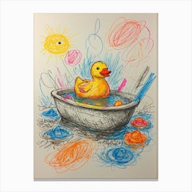 Duck In A Tub Canvas Print