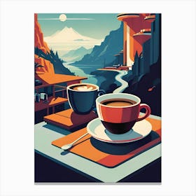 Coffee And Mountains 1 Canvas Print