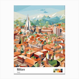 Milan, Italy, Geometric Illustration 3 Poster Canvas Print