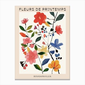 Spring Floral French Poster  Bougainvillea 2 Canvas Print