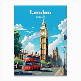 London England Big Ben Travel Art Canvas Print