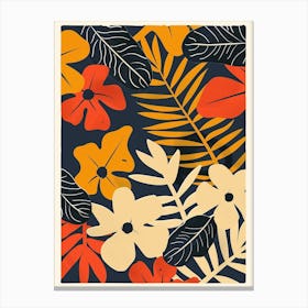 Botanical Tropical Leaves Groovy 16 Canvas Print