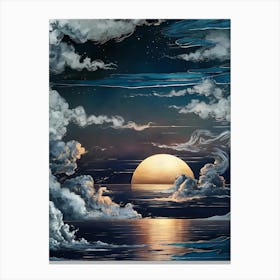 Moon And Clouds 2 Canvas Print