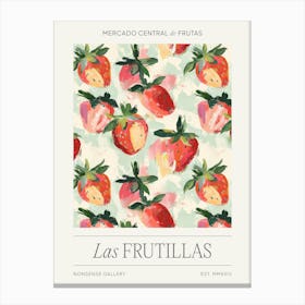 Strawberry Fruit Market, Summer Impressionist Strawberries Canvas Print