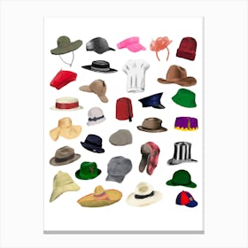 Collection of hats Canvas Print