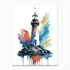 Watercolor Lighthouse Canvas Print