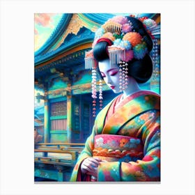 Japan Traditional Geisha Illustration By Ad 137 Canvas Print