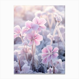 Frosty Botanical Geranium 2 Canvas Print