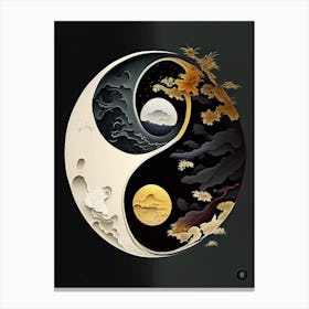 Repeat Yin and Yang Illustration Canvas Print