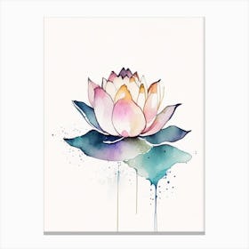 Lotus Flower, Buddhist Symbol Minimal Watercolour 4 Canvas Print