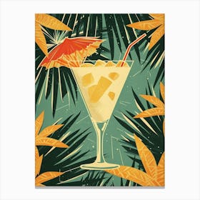 Art Deco Tropical Piña Colada 4 Canvas Print