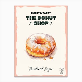 Powdered Sugar Donut The Donut Shop 3 Canvas Print