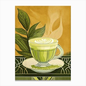 Art Deco Matcha Latte 1 Canvas Print