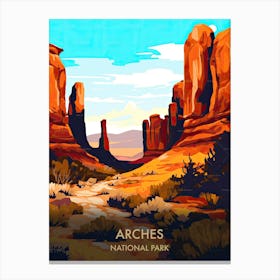 Arches National Park Travel Poster Illustration Style 1 Canvas Print