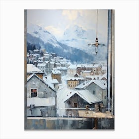 Winter Cityscape Lech Austria Canvas Print