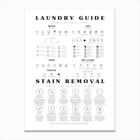 The Laundry Guide With Stain Removal New Icon Canvas Print