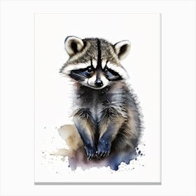 Baby Raccoon Watercolour 3 Canvas Print
