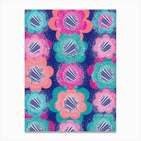 Abstract Burst Blue & Pink Canvas Print