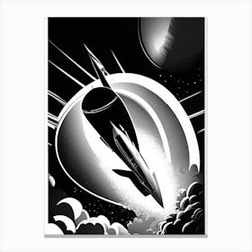 Rocket Noir Comic Space Canvas Print