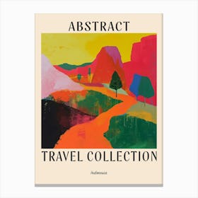 Abstract Travel Collection Poster Indonesia 4 Canvas Print
