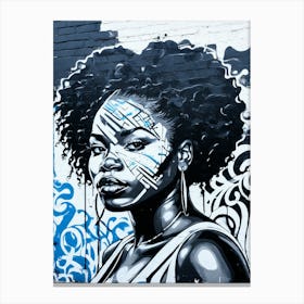 Graffiti Mural Of Beautiful Black Woman 268 Canvas Print