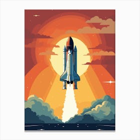 Space Shuttle Launch Vector Illustration Canvas Print