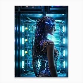 Cybernetic Brain Connectivity Seamlessly Connecting Human Intellect With Ai And Robotics Neural Syn (4) Canvas Print