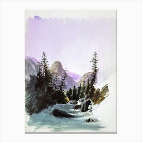 Alpine View, Mürren From Splendid Mountain Watercolours Sketchbook (1870), John Singer Sargent Canvas Print
