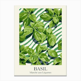 Marche Aux Legumes Basil Summer Illustration 11 Canvas Print