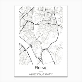 Floirac,France Minimalist Map Canvas Print