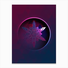 Geometric Neon Glyph on Jewel Tone Triangle Pattern 202 Canvas Print
