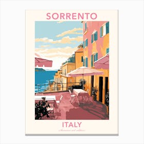 Sorrento, Italy, Flat Pastels Tones Illustration 4 Poster Canvas Print