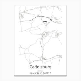 Cadolzburg,Germany Minimalist Map Canvas Print