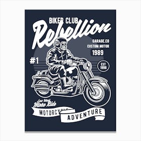 Skull Motorbiker 1 Canvas Print