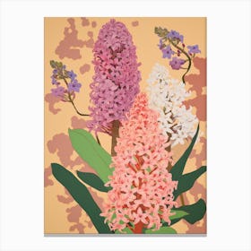 Hyacinths Flower Big Bold Illustration 4 Canvas Print