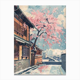 Nagoya Japan 1 Retro Illustration Canvas Print