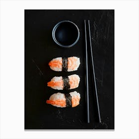 Sushi — Food kitchen poster/blackboard, photo art Canvas Print