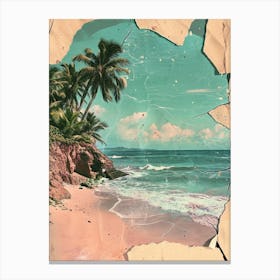 Retro Kitsch Beach Collage 3 Canvas Print