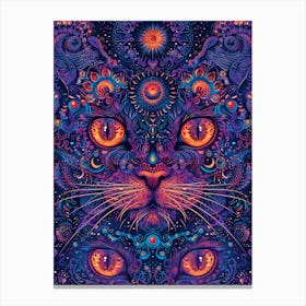 Psychedelic Cat 20 Canvas Print